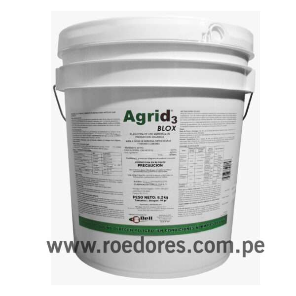 AGRID3 BLOX-COLECALCIFEROL D3-BALDE POR 8.2 KG-RODENTICIDA ORGANICO