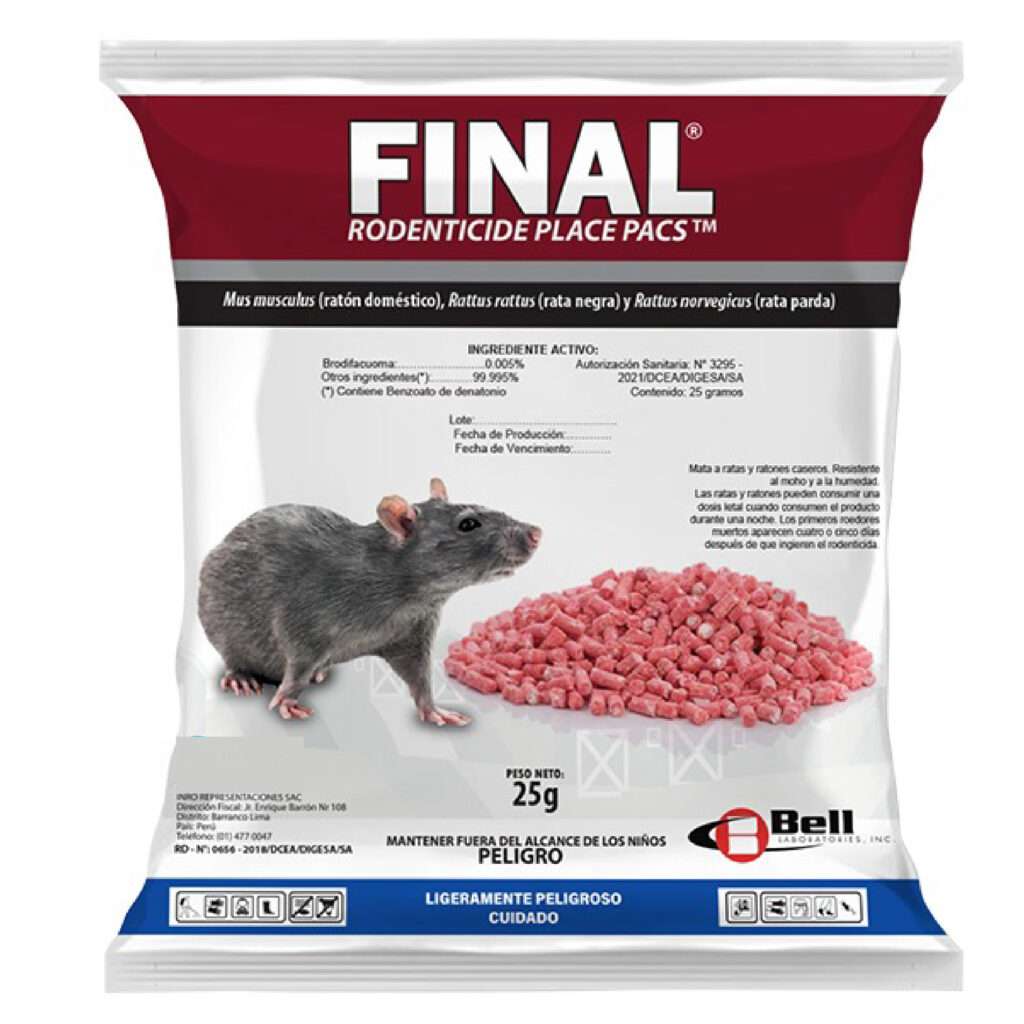FINAL® PELLETS X CAJA DE 50 SACHETS DE 25 GR – RODENTICIDA – SDA | Roedores