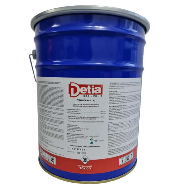 DETIA GAS LATA POR 12 KG (08 Bolsas de 500 Tabletas) / INSECTICIDA – ACARICIDA FUMIGANTE / Generador de fosfuro de hidrógeno (fosfina)